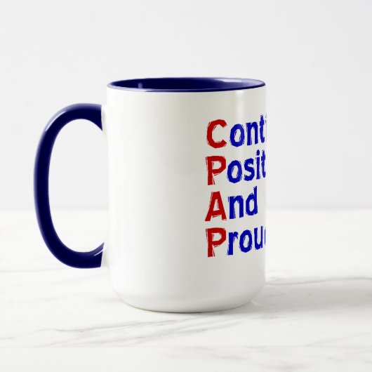 Mug CPAP = sans interruption positif et fier (Gauche)