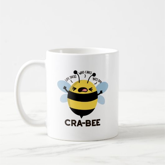 Mug Cra-bee Funny Crabby Bee Pun (Gauche)