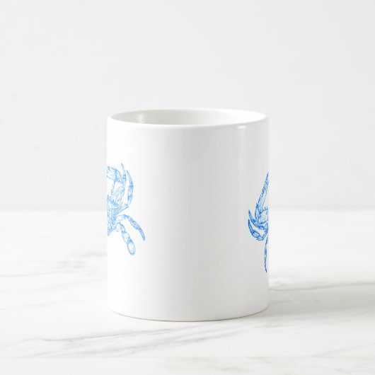 Mug crabe bleu vintage (Centre)