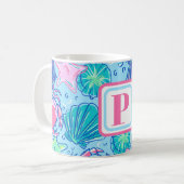 Mug Crabe de coquille de plage de Monogram (Devant gauche)