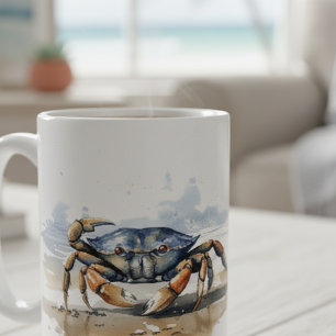 Mug Crabe de plage à l'aquarelle