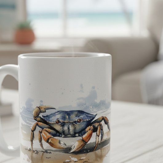 Mug Crabe de plage aquarelle