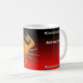 Mug Crabe en bois personnalisé de cancer par (Devant droit)