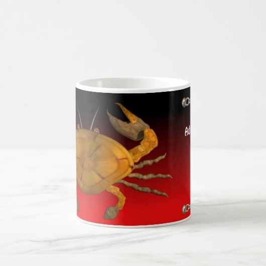 Mug Crabe en bois personnalisé de cancer par (Centre)