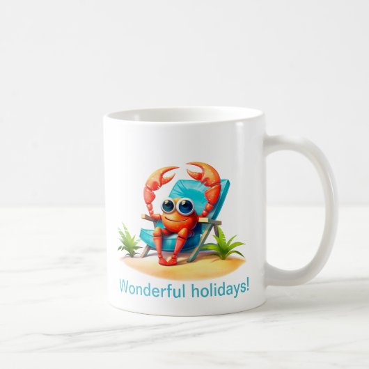 Mug Crabe en vacances (Droite)
