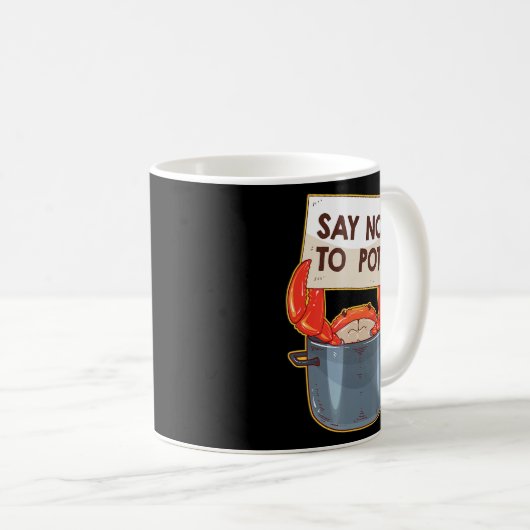 Mug Crabe : Non Au Crabe Pot (Devant droit)