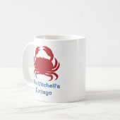 Mug Crabe rouge avec nom décoration de bord de mer (Devant gauche)
