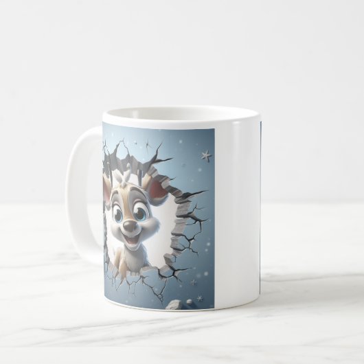 MUG CRACK DE CERFS EN 3D (Devant gauche)