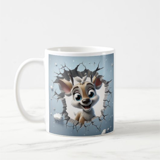 MUG CRACK DE CERFS EN 3D (Gauche)
