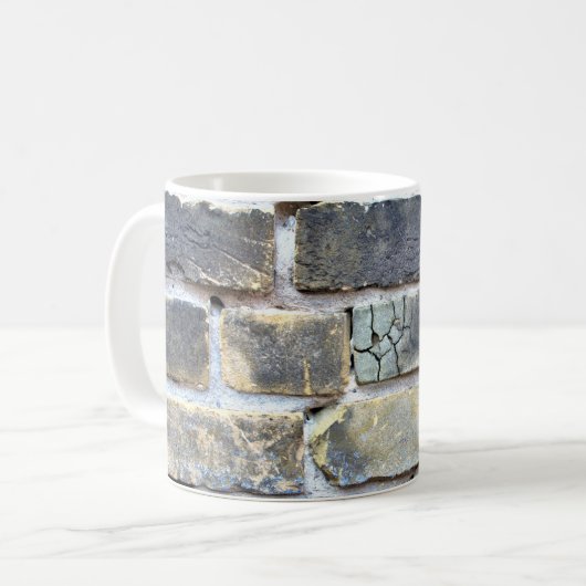 Mug Cracked Crumbling Doux grunge mur de brique (Devant gauche)