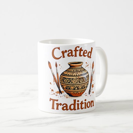 Mug Crafted Tradition Cultural Pottery Design (Devant droit)