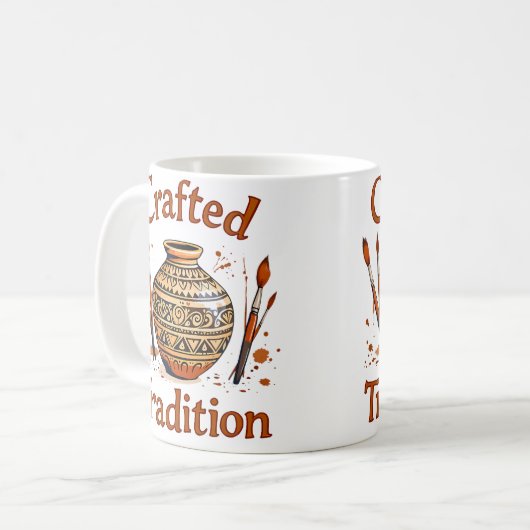 Mug Crafted Tradition Cultural Pottery Design (Devant gauche)