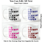Mug Crafting Lover Mug, Citation papier personnalisée