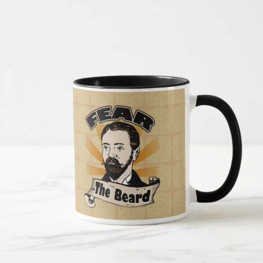 Mug Craignez la barbe, la moustache drôle (Droite)