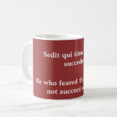 Mug Crainte de succès, citation de Horace (Devant gauche)