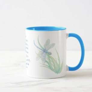 Mug Crainte pas, bleu de libellule d'écriture sainte