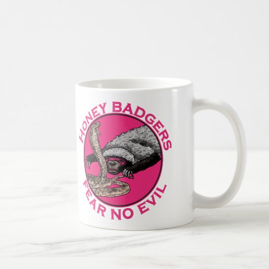 Mug Crainte pas mal Pink Honey Badger Animal Art (Droite)