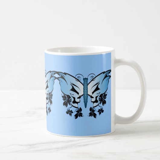 Mug Crâne à papillon bleu (Droite)