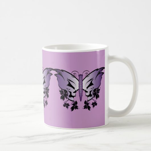 Mug Crâne à papillon pourpre (Droite)
