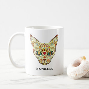 Mug Crâne à sucre à visage Kitty Jour du chat mort
