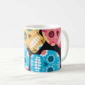 Mug Crâne à sucre, arrière - plan festif sans soucoutu (Devant droit)