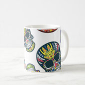Mug Crâne à sucre coloré : motif complexe. (Devant droit)