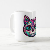 Mug Crâne à sucre de chats coloré (Devant gauche)
