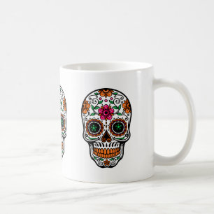 Mug Crâne à sucre floral coloré 4