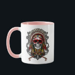 Mug Crâne amérindien en chef<br><div class="desc">Crâne amérindien Design de coiffure en chef pour chaque amoureux de l'histoire amérindienne.</div>
