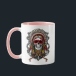 Mug Crâne amérindien en chef<br><div class="desc">Crâne amérindien Design de coiffure en chef pour chaque amoureux de l'histoire amérindienne.</div>