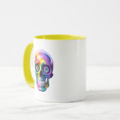 Mug Crâne Arc-en-ciel Art Moderne Psychédélique (Devant gauche)