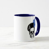 Mug Crâne avec Casquette bleu (Devant droit)