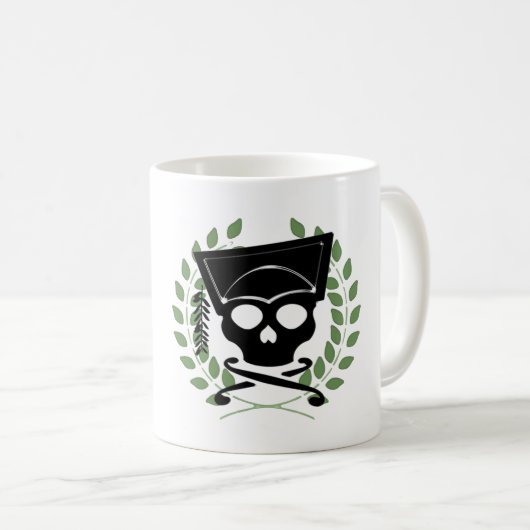 Mug Crâne avec couronne (vert) (Devant droit)