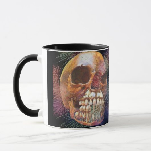 Mug Crâne avec feux d'artifice (Gauche)