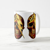 Mug Crâne avec impression léopard et étincelles dorées (Devant droit)