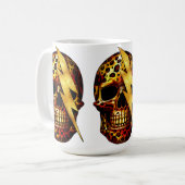 Mug Crâne avec impression léopard et étincelles dorées (Devant gauche)