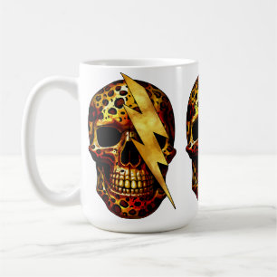 Mug Crâne avec impression léopard et étincelles dorées