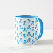Mug Crâne Bleu Et Motif Crossbones (Devant droit)