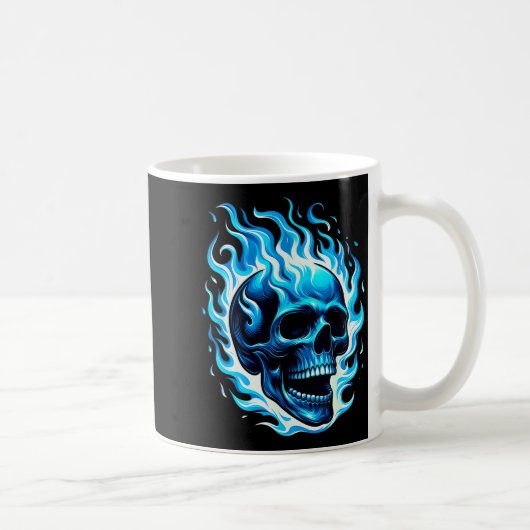 Mug Crâne bleu flamboyant graphique cool fun (Droite)