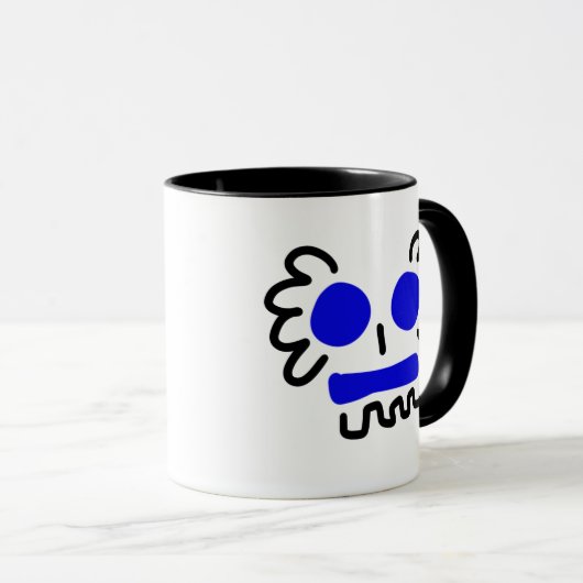 Mug crâne bleu non effrayant (Devant droit)