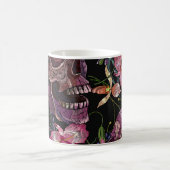 Mug Crâne brodé : Motif gothique de l'orchidée (Centre)