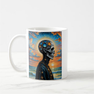 Mug Crâne cosmique surréaliste - Galaxie futuriste A
