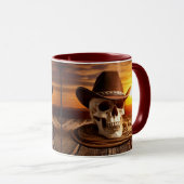 Mug Crâne cowboy avec Lasso (Devant droit)