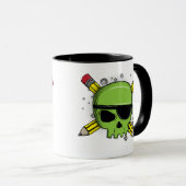 Mug Crâne croisé crayons essentiels pour l'école (Devant droit)