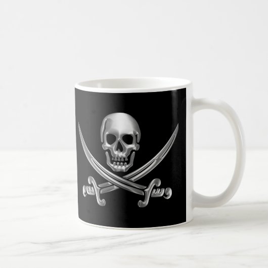 Mug Crâne d'argent et épées croisées (Droite)