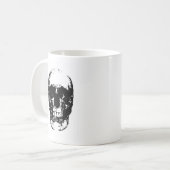 Mug Crâne d'art pop noir et blanc (Devant gauche)