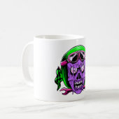 Mug Crâne de cavalier zombie fondant néon (Devant gauche)