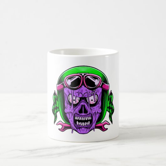 Mug Crâne de cavalier zombie fondant néon (Centre)