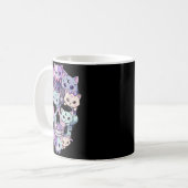Mug Crâne de chat mignon et effrayant esthétique Hallo (Devant gauche)