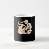 Mug Crâne de chat squelette kitty Mignon design d'Hall (Centre)